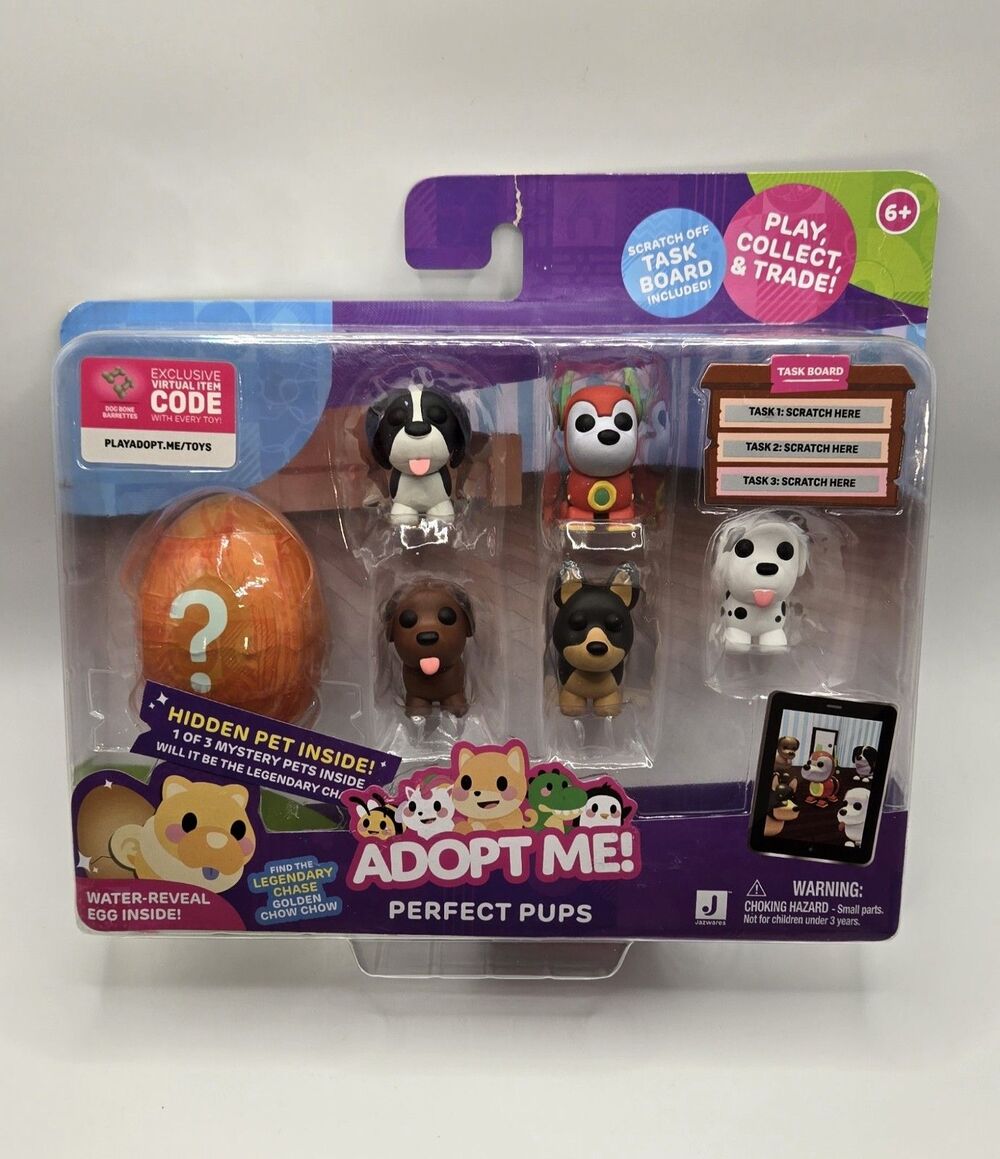 Adopt Me Perfect Pups Mini Figure Set with Mystery Pet - 6pk Toy New With Box